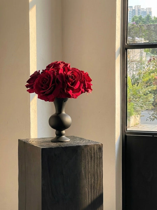 Flocked Petal Rose Bundle in Burgundy Red (Bundle Price)