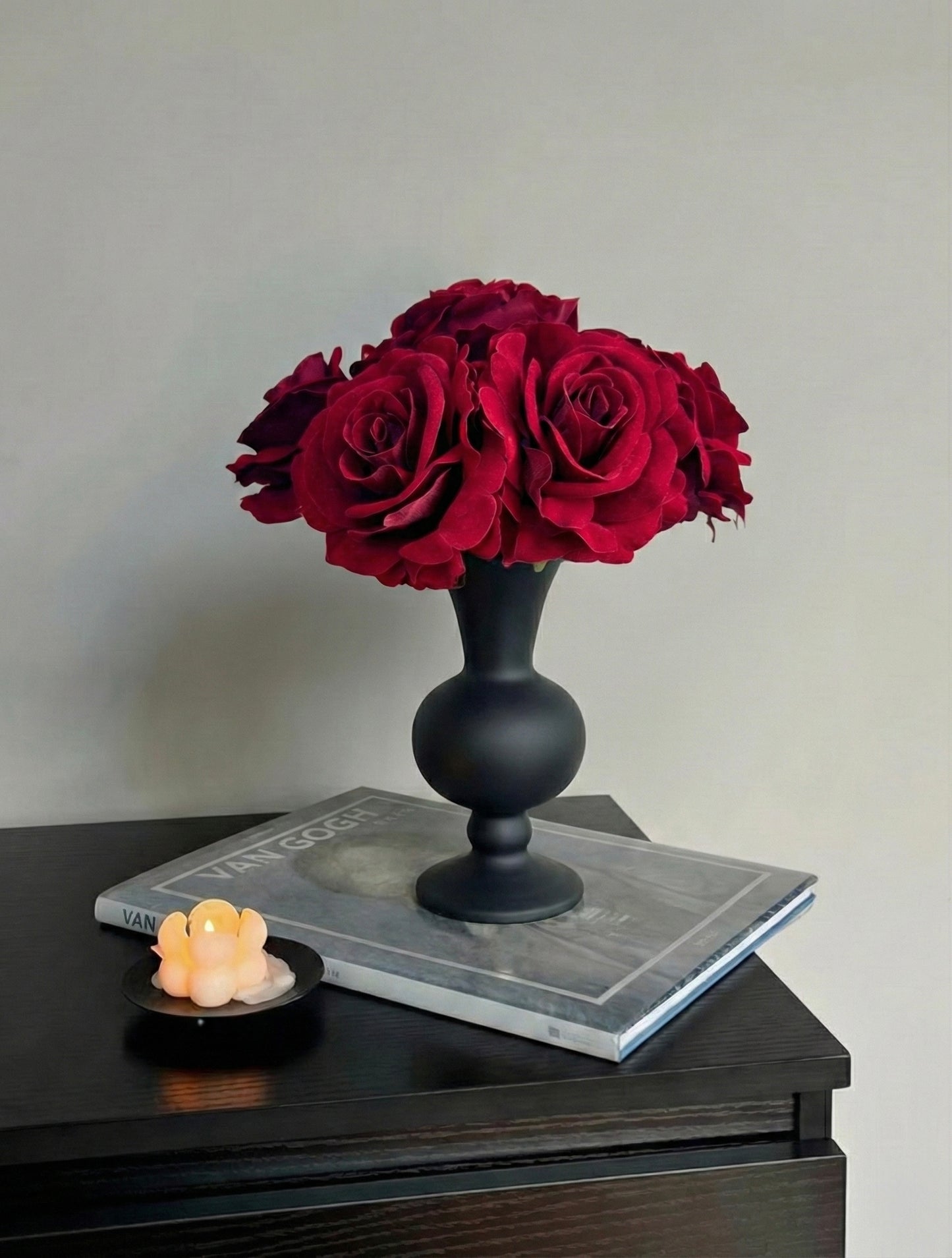 Flocked Petal Rose Bundle in Burgundy Red (Bundle Price)