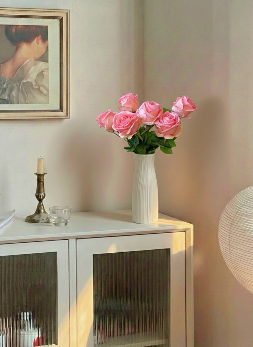 Deluxe Real Touch Rose in Bridal Blush Pink (Single-Stem Price)