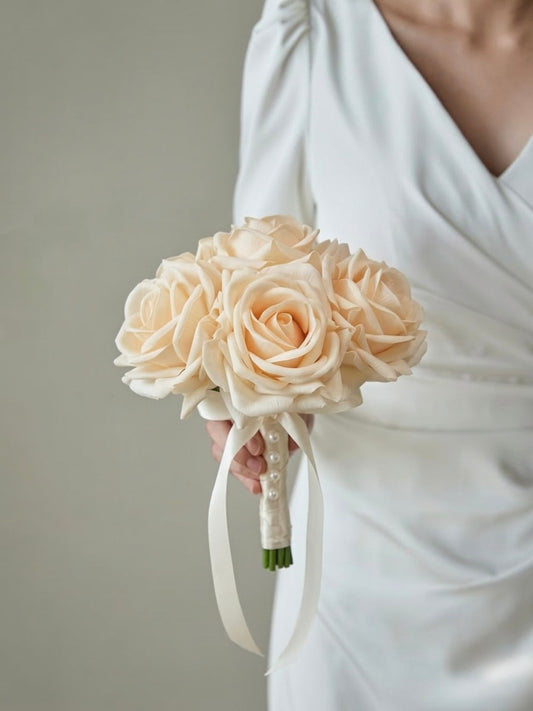 Deluxe Real Touch Rose Bridal Bouquet
