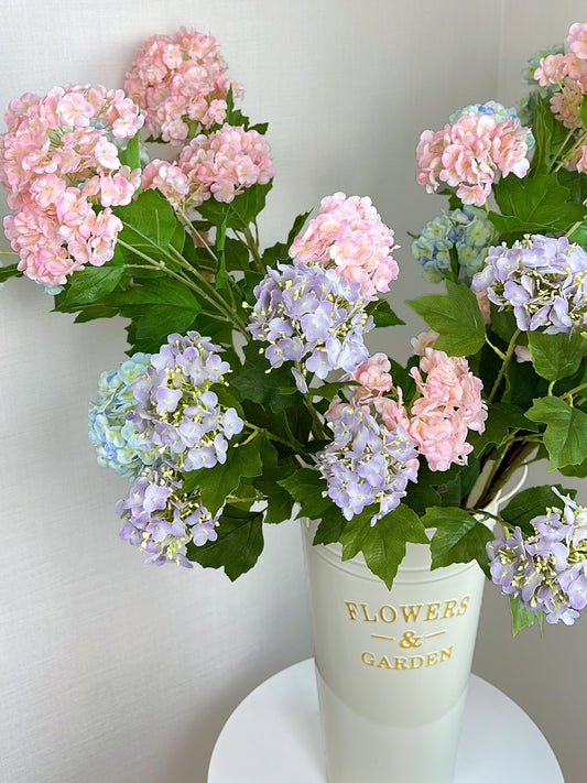 Artificial 4-Head Real Touch Snowball in Lavender Purple (Single-Stem Price)