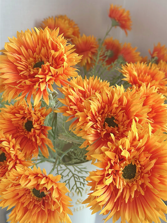 Artificial Gerbera Daisy in Golden Yellow (Single-Stem Price)