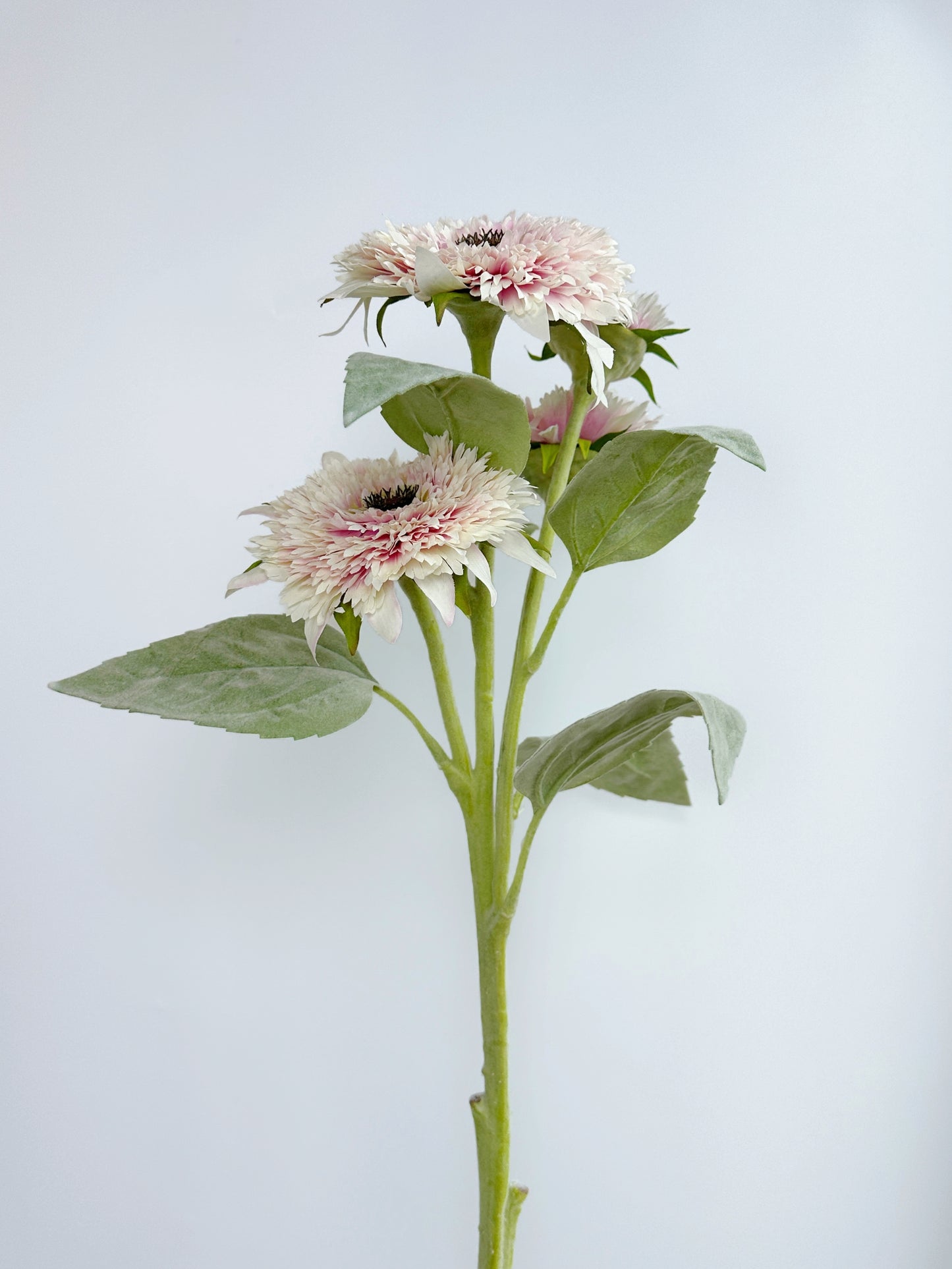 4-Head Artificial Pale Pink Sunflower