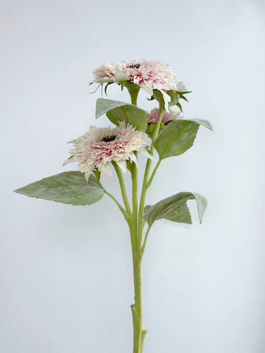 4-Head Artificial Pale Pink Sunflower (Single-Stem Price)