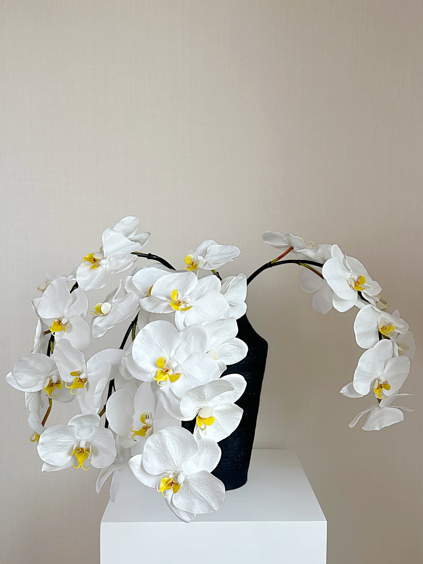 Deluxe Real Touch Phalaenopsis Orchid in Crisp White (Single-Stem Price)