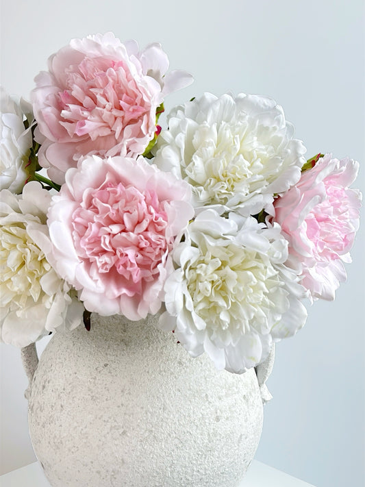 Real Touch Faux Peony in Pale Pink (Single-Stem Price)