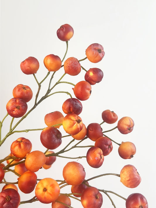Fortune Fruit Artificial Orange Ilex Berry Stem (Single-Stem Price)