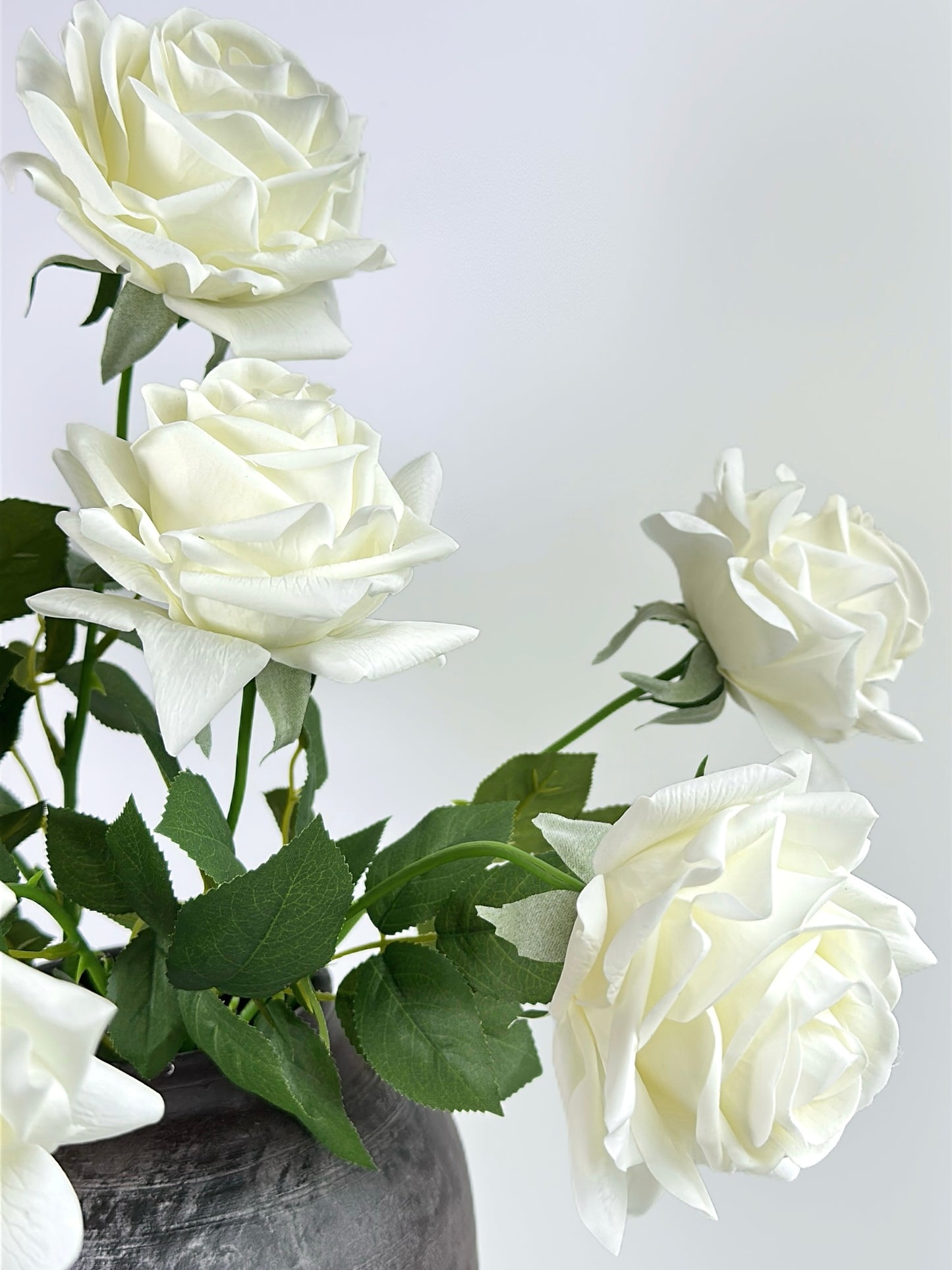 Deluxe Real Touch Rose in Pearl White