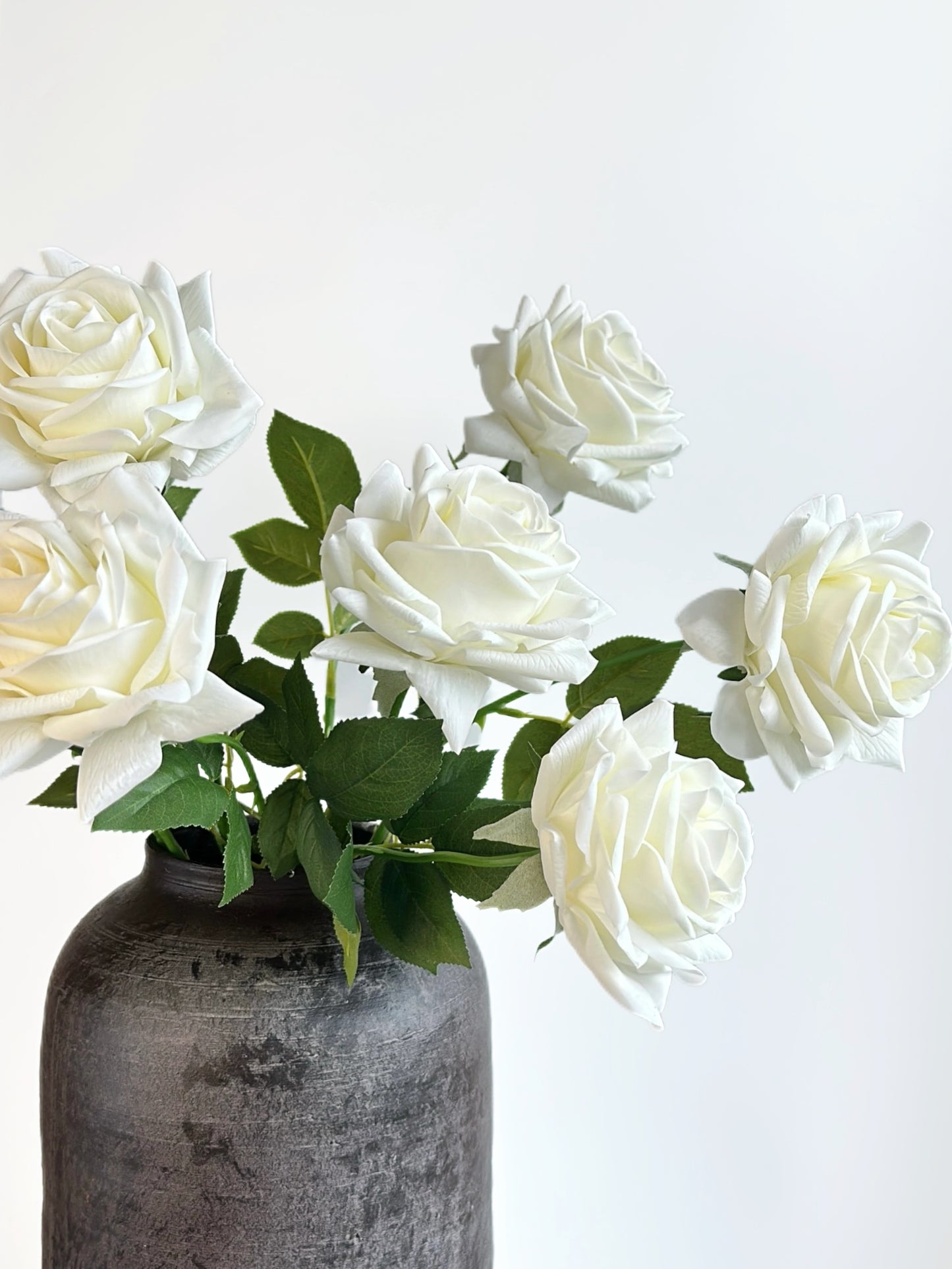 Deluxe Real Touch Rose in Pearl White