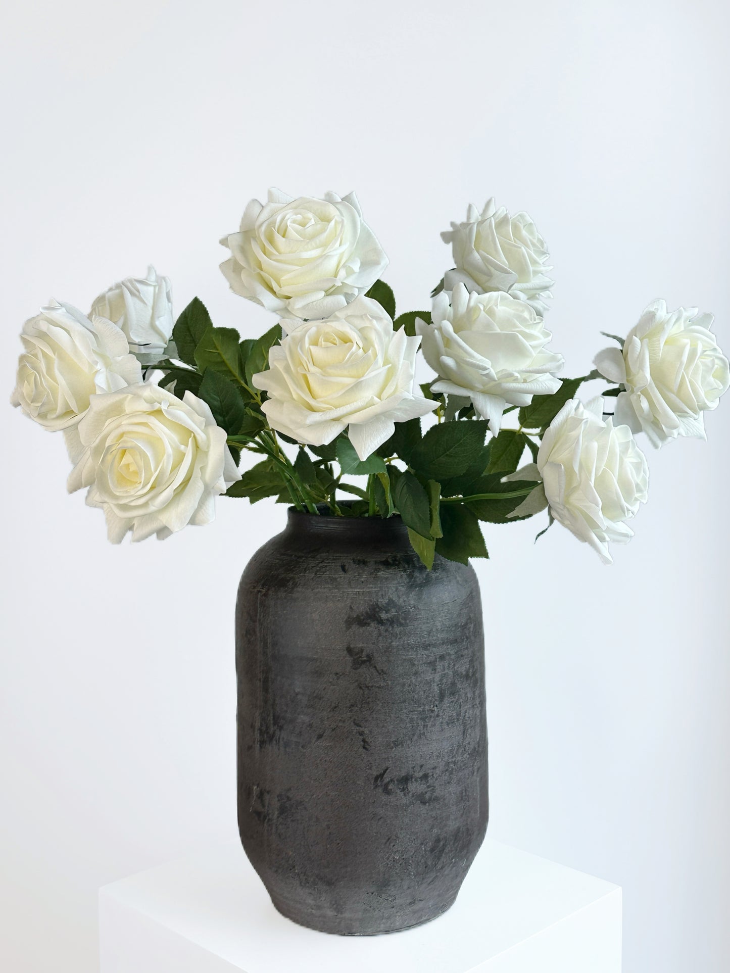 Deluxe Real Touch Rose in Pearl White