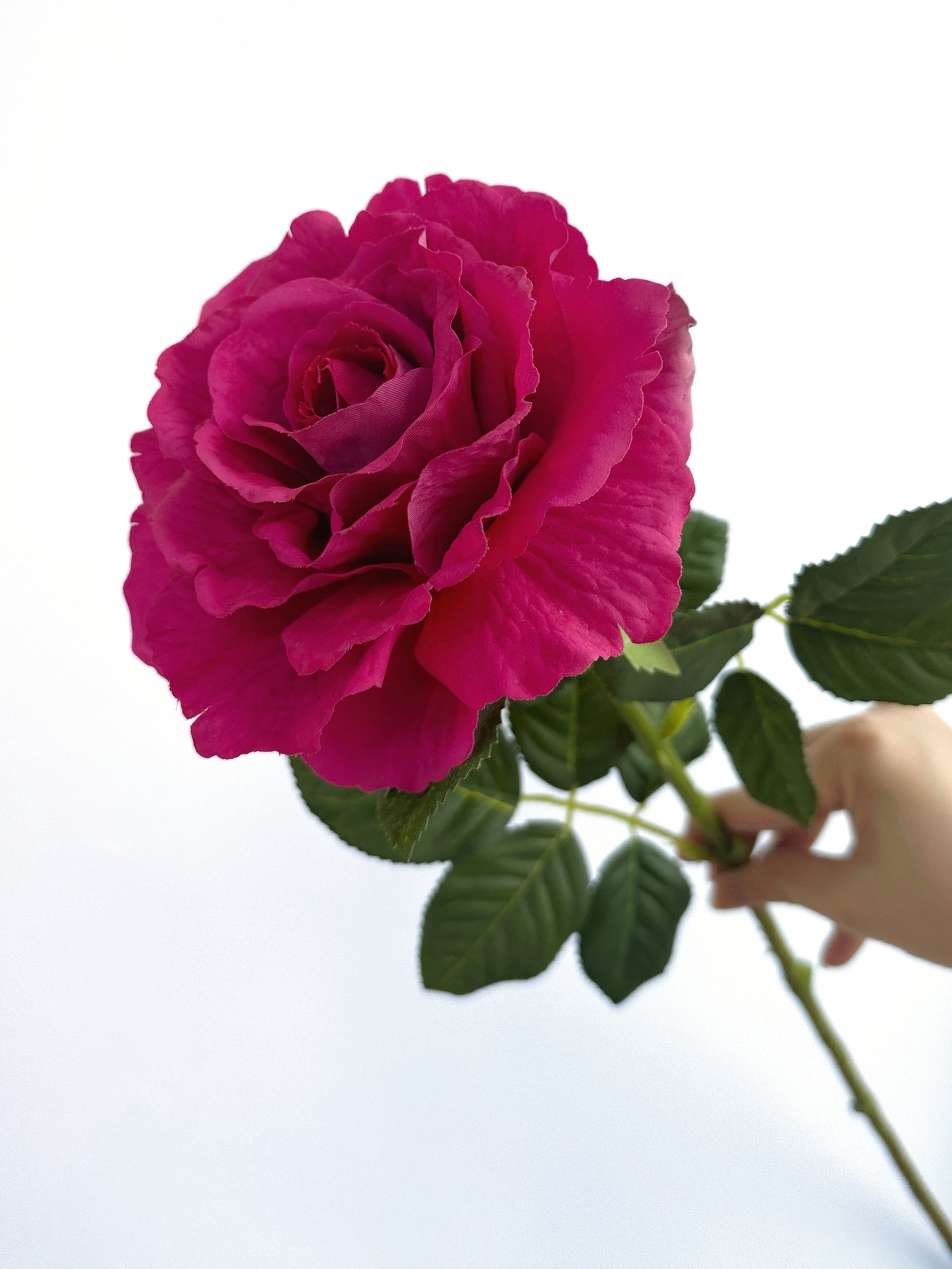 Real Touch Grand Tea Rose in Fuchsia Pink