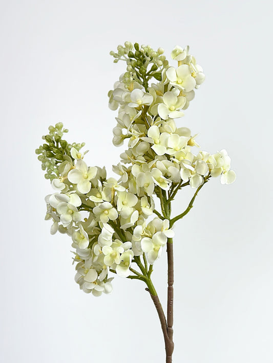 Cream Real Touch Lilac Blooming Branch (Single-Stem Price)