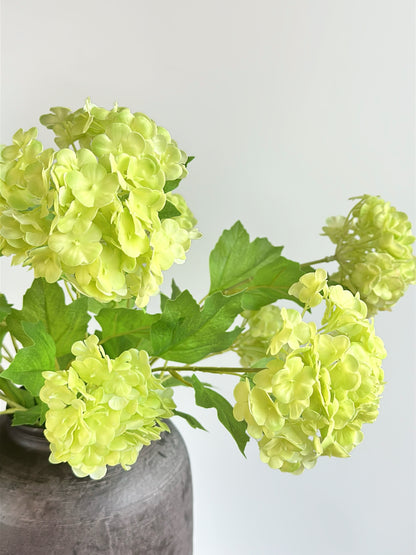 Real Touch Snowball Flower in Bud Green