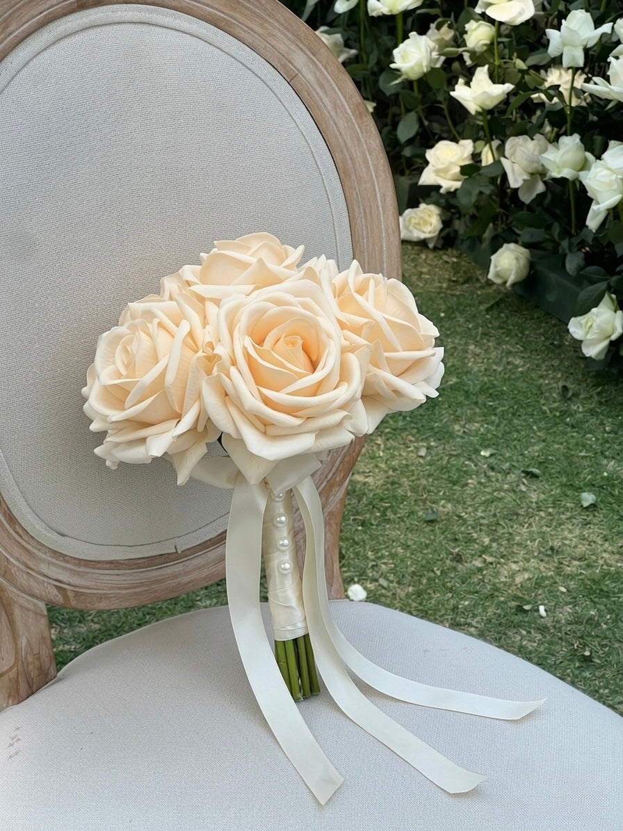 Deluxe Real Touch Rose Bridal Bouquet