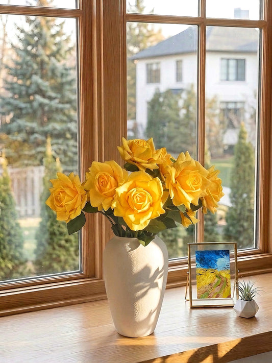 Deluxe Real Touch Rose in Sun-Kissed Yellow (Single-Stem Price)
