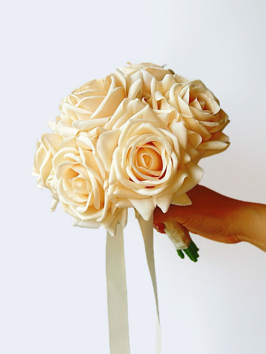 Deluxe Real Touch Rose Bridal Bouquet