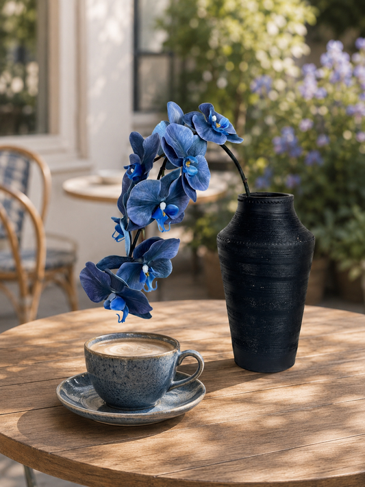 Deluxe Real Touch Phalaenopsis Orchid in Enchanted Blue (Single-Stem Price)