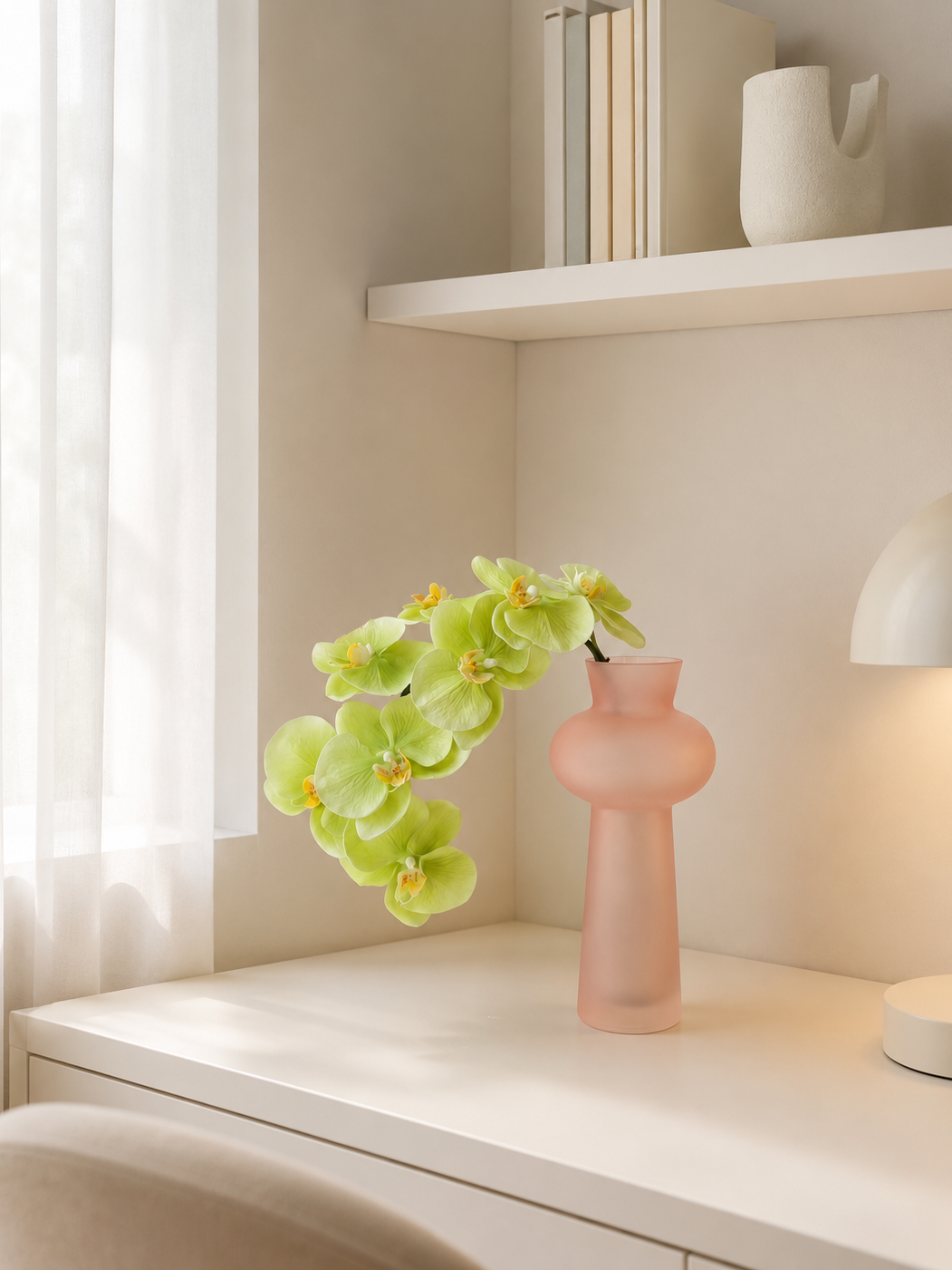 Deluxe Real Touch Phalaenopsis Orchid in Green (Single-Stem Price)