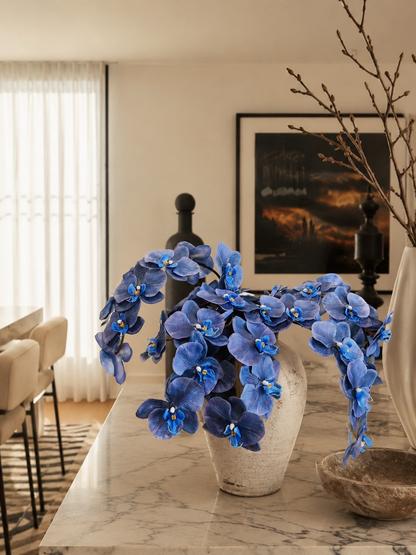 Deluxe Real Touch Phalaenopsis Orchid in Enchanted Blue (Single-Stem Price)