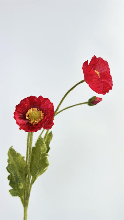 4-Head Faux Poppy in Red