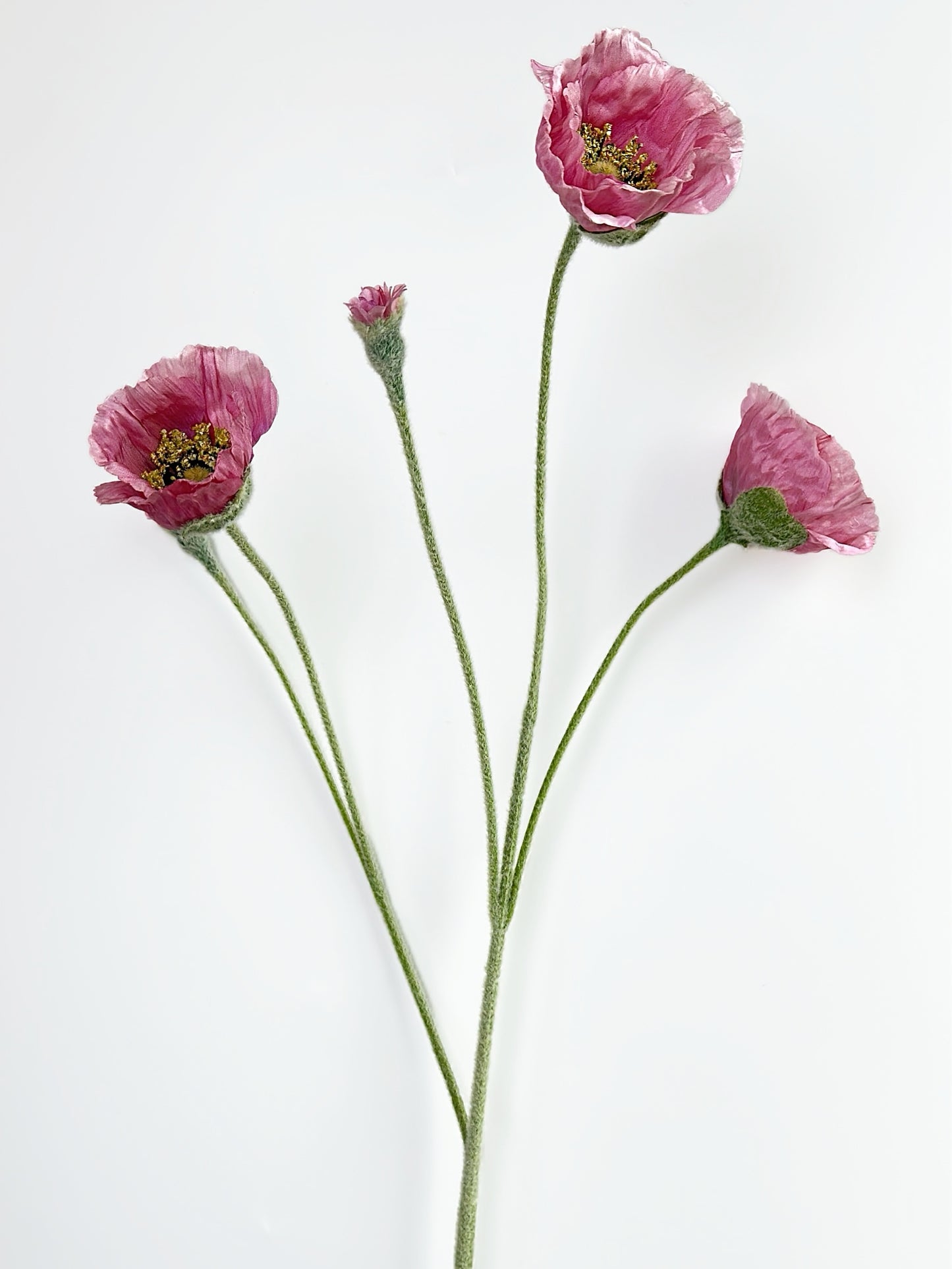 5-Head Faux Poppy in Venice Pink