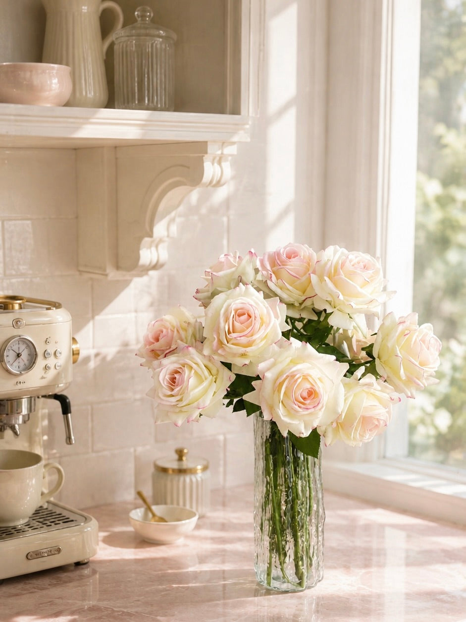 Deluxe Real Touch Rose in Blush Pink - 1 Stem