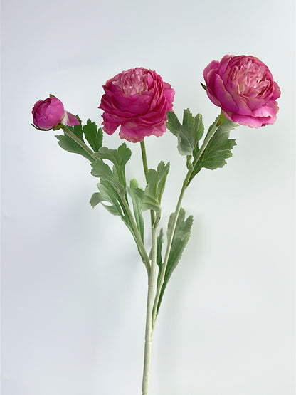 Artificial Blooming Ranunculus in Fuchsia Pink