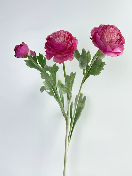 Artificial Blooming Ranunculus in Fuchsia Pink