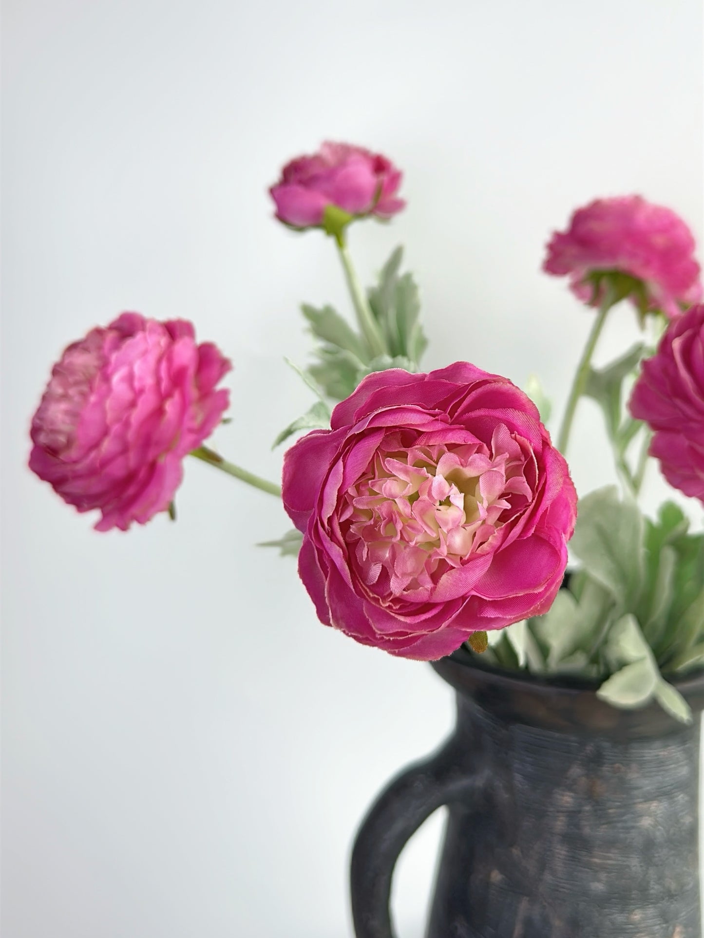 Artificial Blooming Ranunculus in Fuchsia Pink