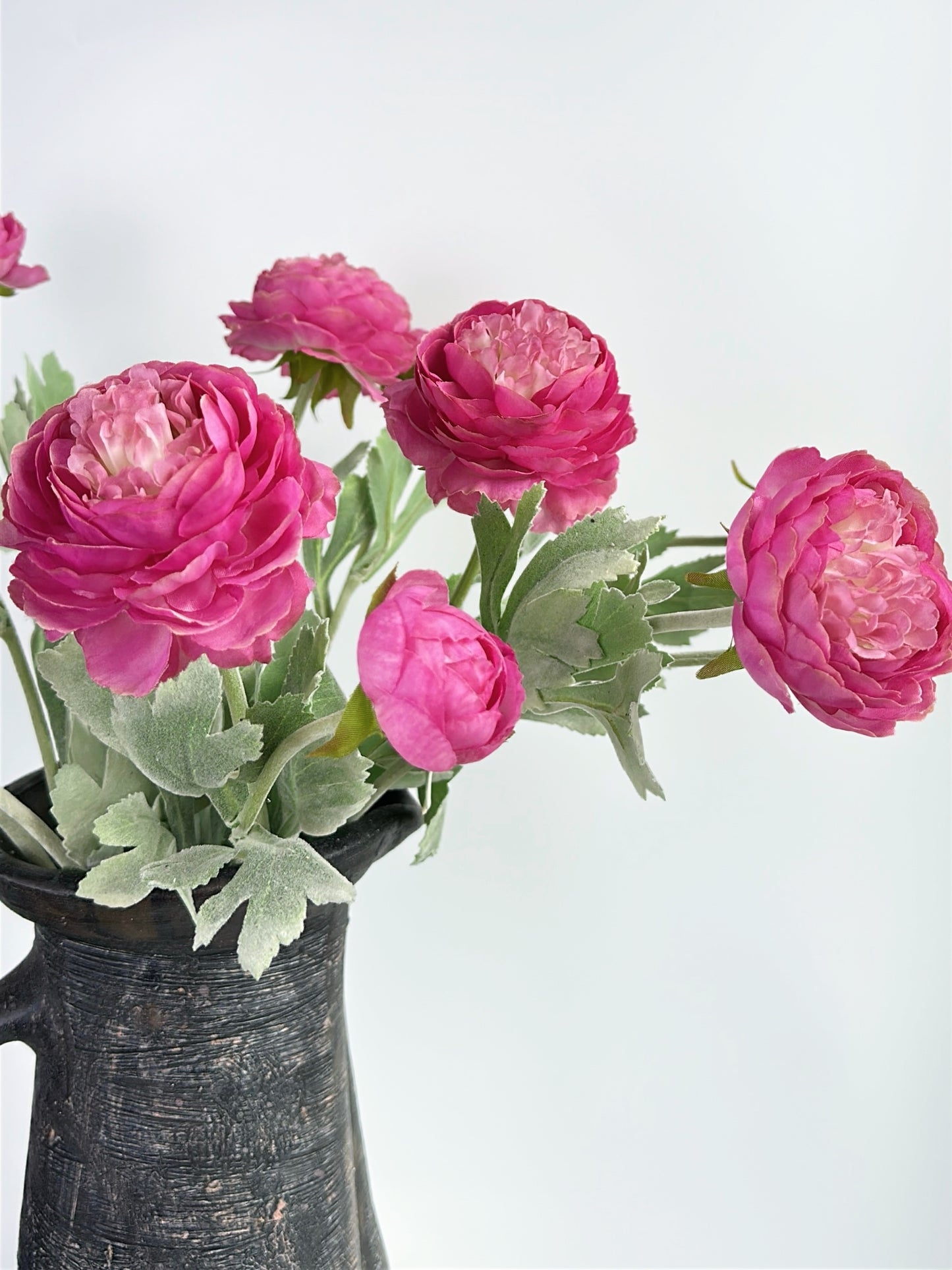 Artificial Blooming Ranunculus in Fuchsia Pink