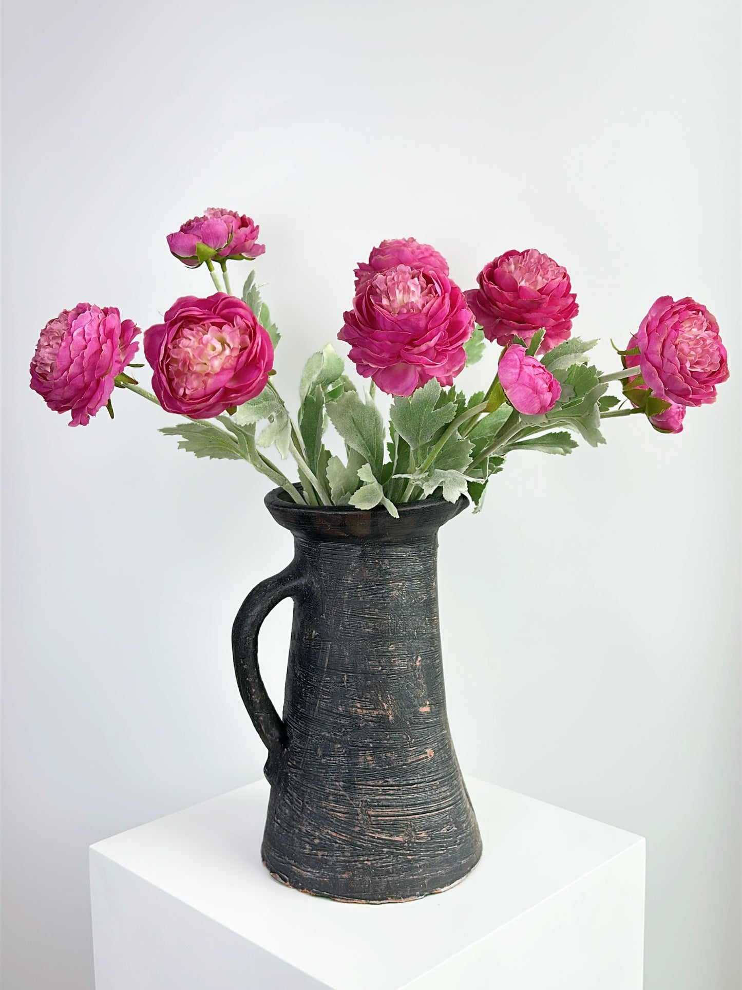 Artificial Blooming Ranunculus in Fuchsia Pink