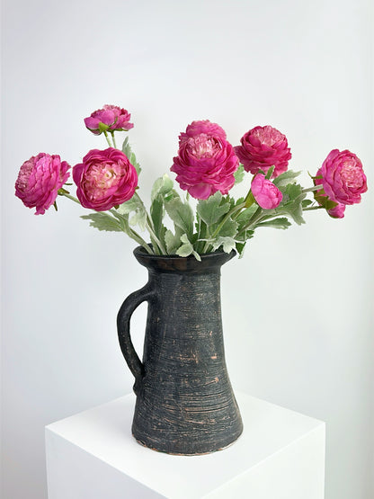 Artificial Blooming Ranunculus in Fuchsia Pink