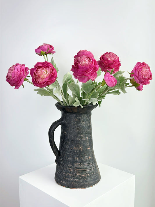 Artificial Blooming Ranunculus in Fuchsia Pink