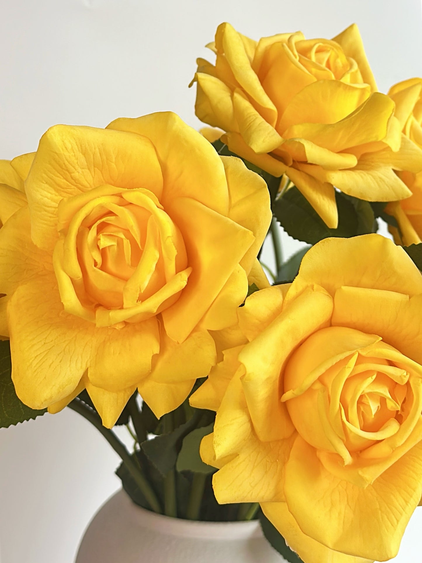 Deluxe Real Touch Rose in Sun-Kissed Yellow (Single-Stem Price)