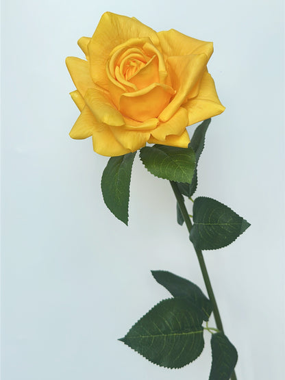 Deluxe Real Touch Rose in Sun-Kissed Yellow (Single-Stem Price)