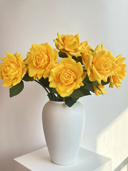 Deluxe Real Touch Rose in Sun-Kissed Yellow (Single-Stem Price)