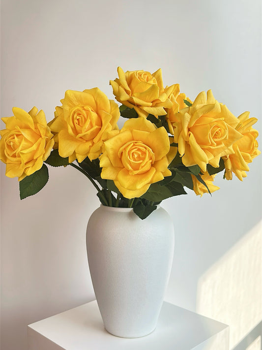 Deluxe Real Touch Rose in Sun-Kissed Yellow (Single-Stem Price)