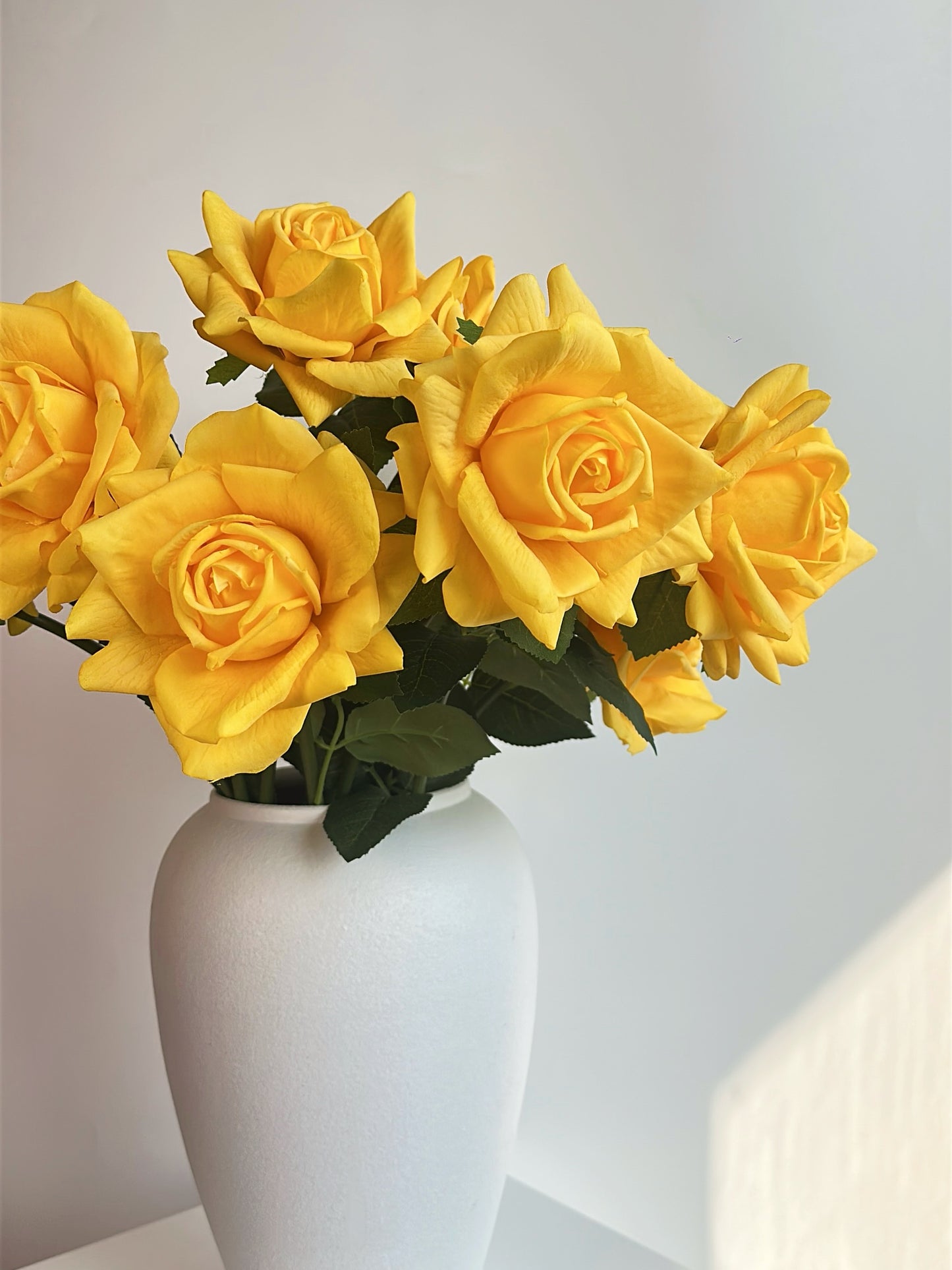 Deluxe Real Touch Rose in Sun-Kissed Yellow (Single-Stem Price)