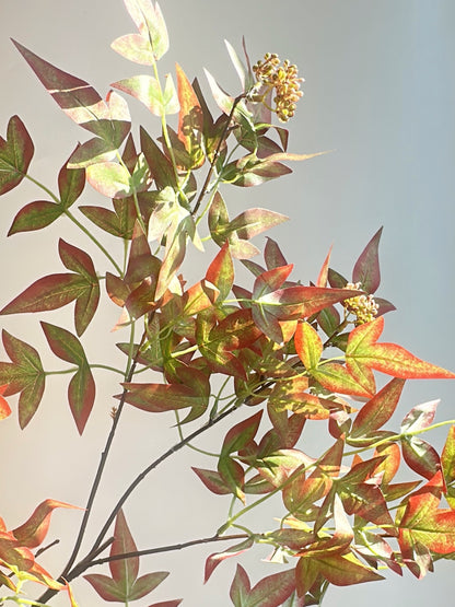 Faux Nandina Maple Red Spray (Single-Stem Price)