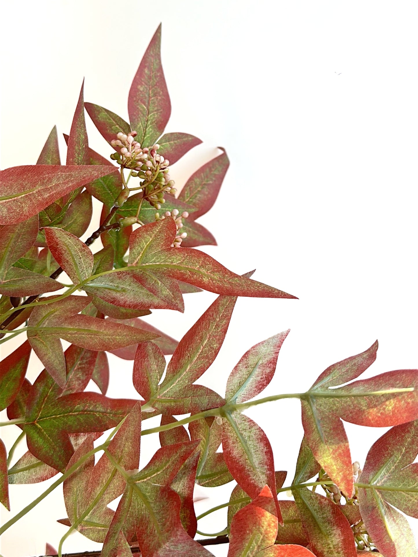 Faux Nandina Maple Red Spray (Single-Stem Price)