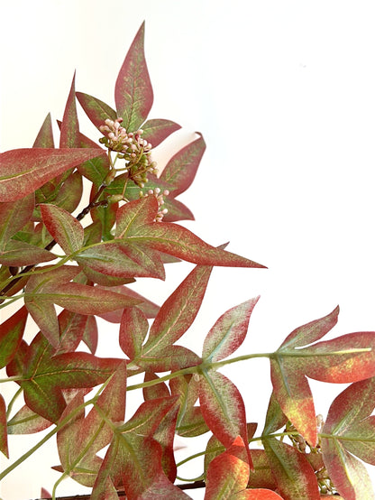 Faux Nandina Maple Red Spray (Single-Stem Price)