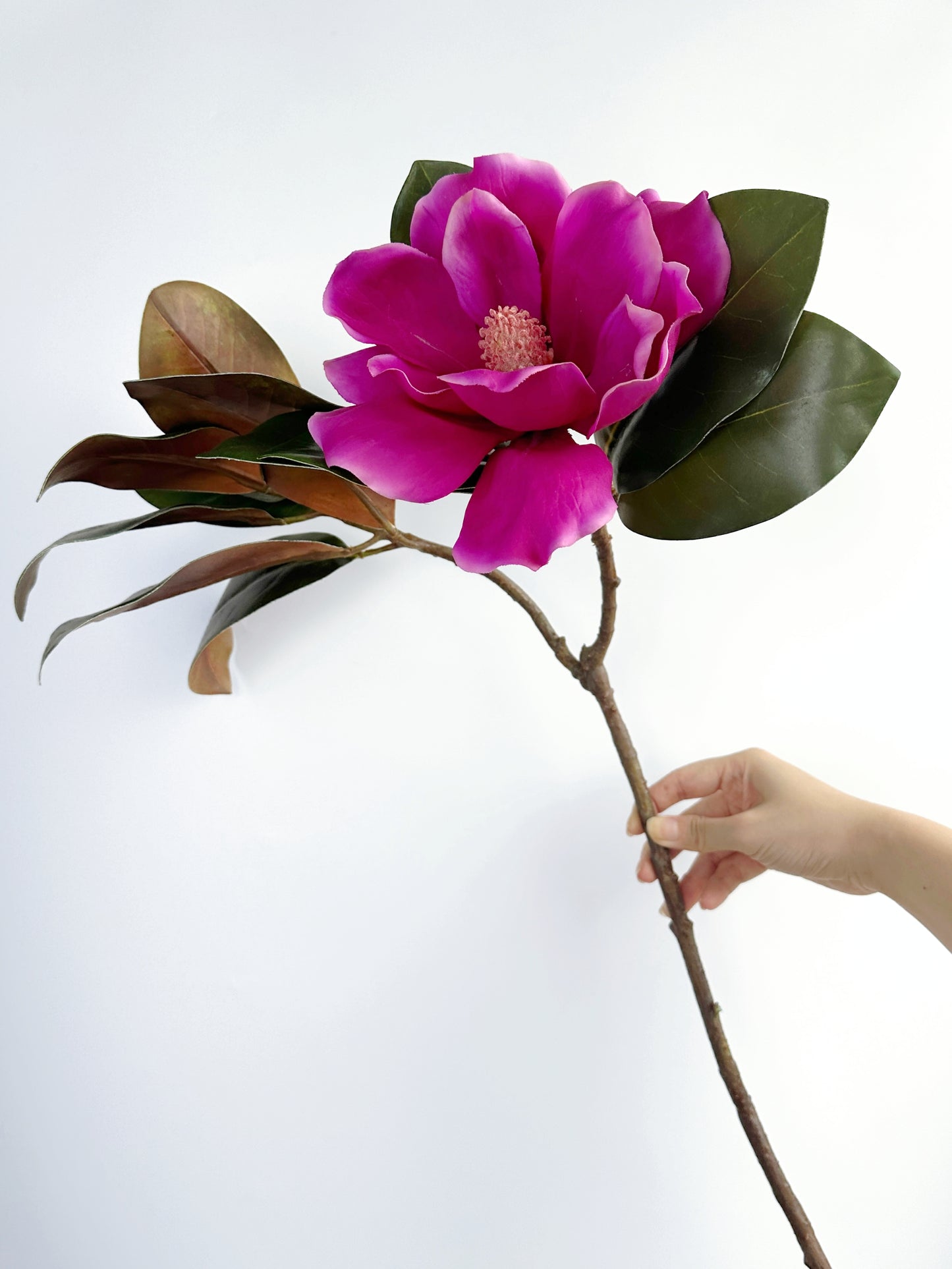 Faux Magnolia Flower in Magenta