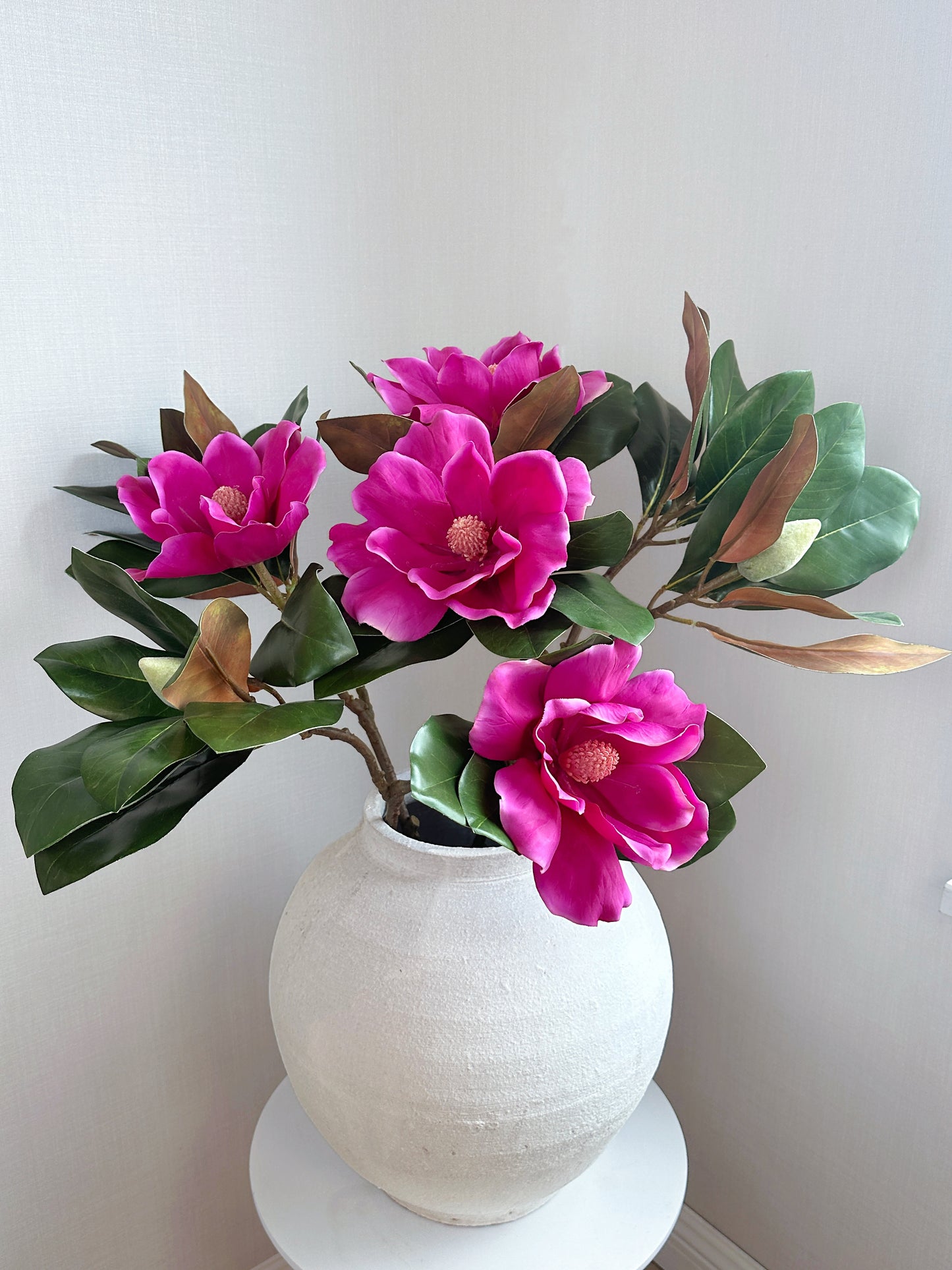 Faux Magnolia Flower in Magenta