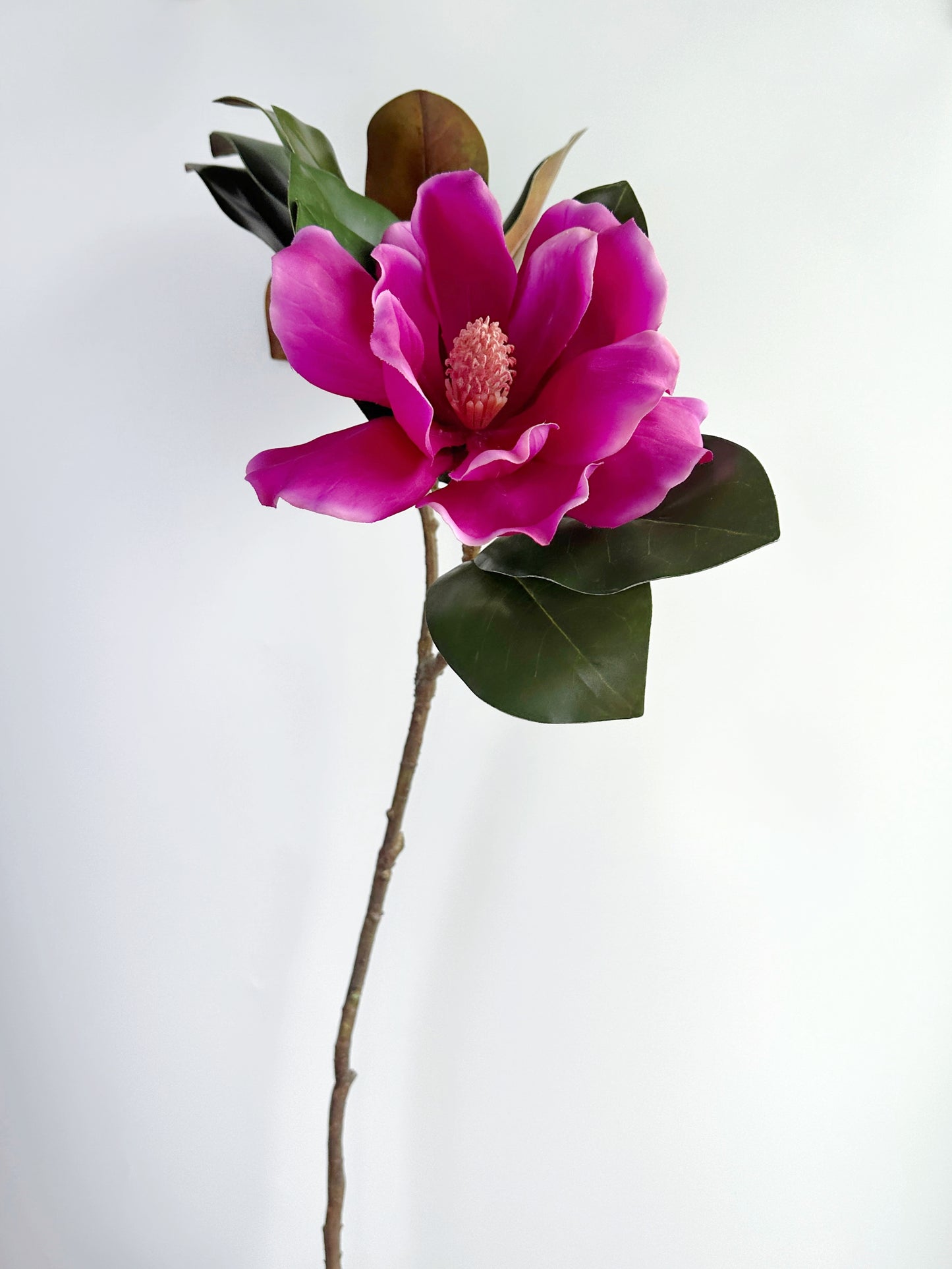 Faux Magnolia Flower in Magenta