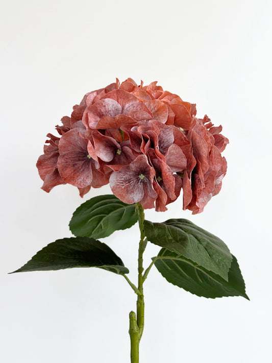 Faux Real Touch Large Leaf Hydrangea in Fawn