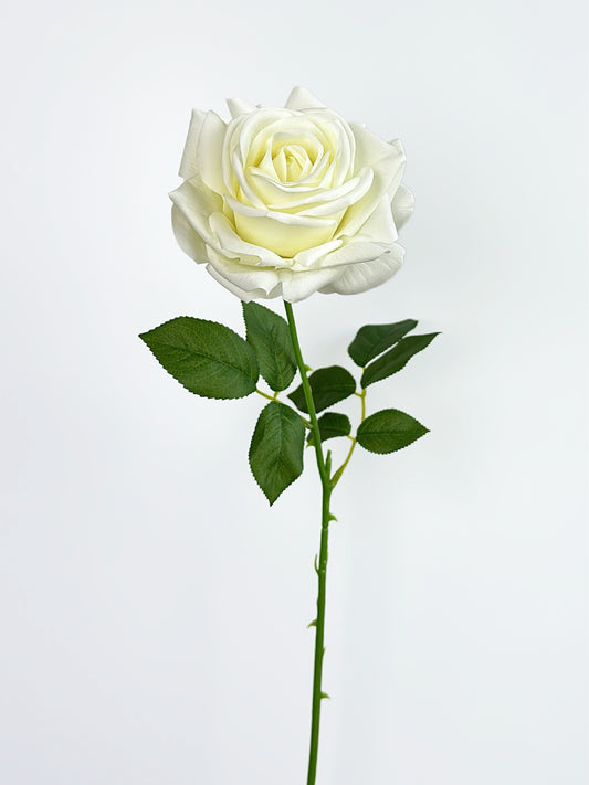 Deluxe Real Touch Rose in Pearl White