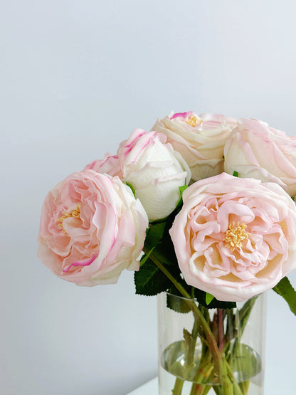 Real Touch Austin Cabbage Rose in Pink