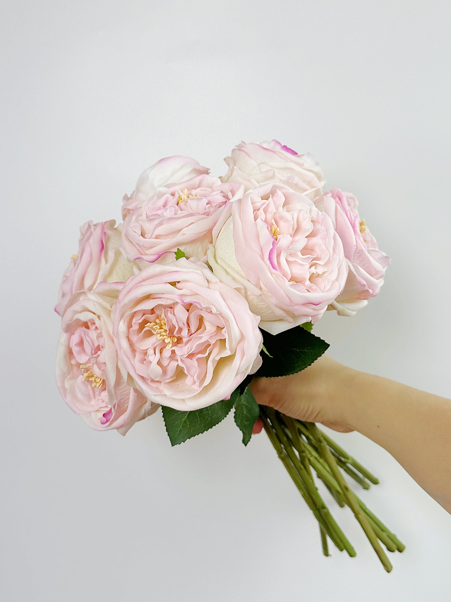 Real Touch Austin Cabbage Rose in Pink