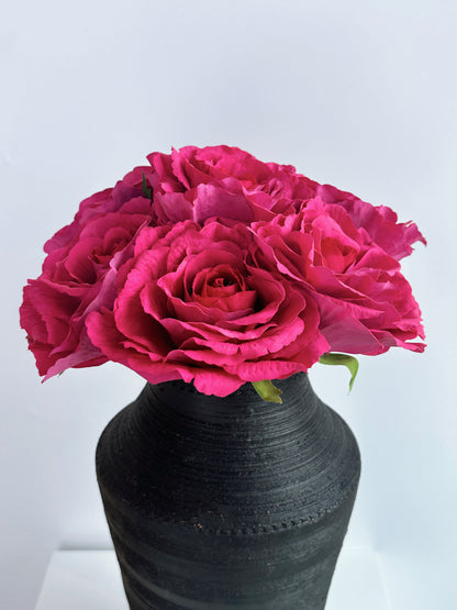 Real Touch Grand Tea Rose in Fuchsia Pink