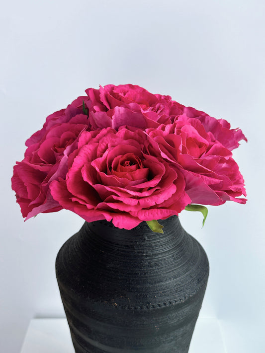 Real Touch Grand Tea Rose in Fuchsia Pink